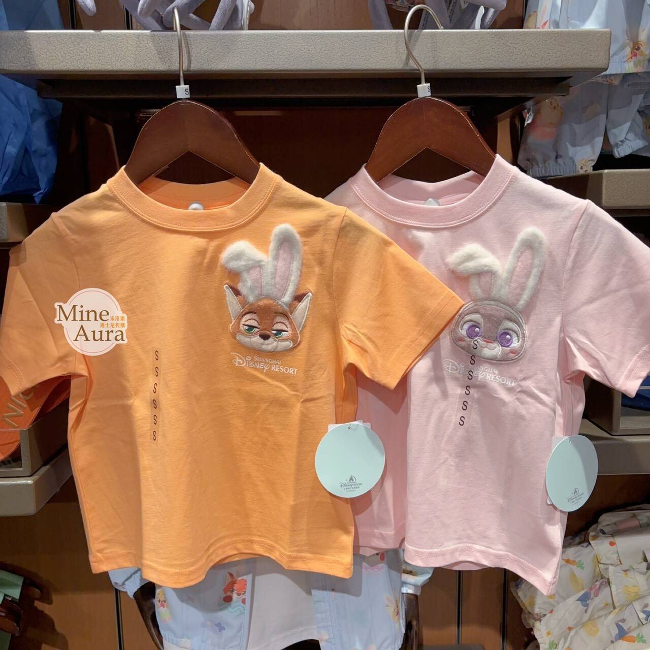 哈茱蒂 Judy 兔 胡尼克 Nick 狐狸 兔耳大頭圖案 兒童 上衣 短T 動物方城市 Zootopia  -上海迪士尼樂園