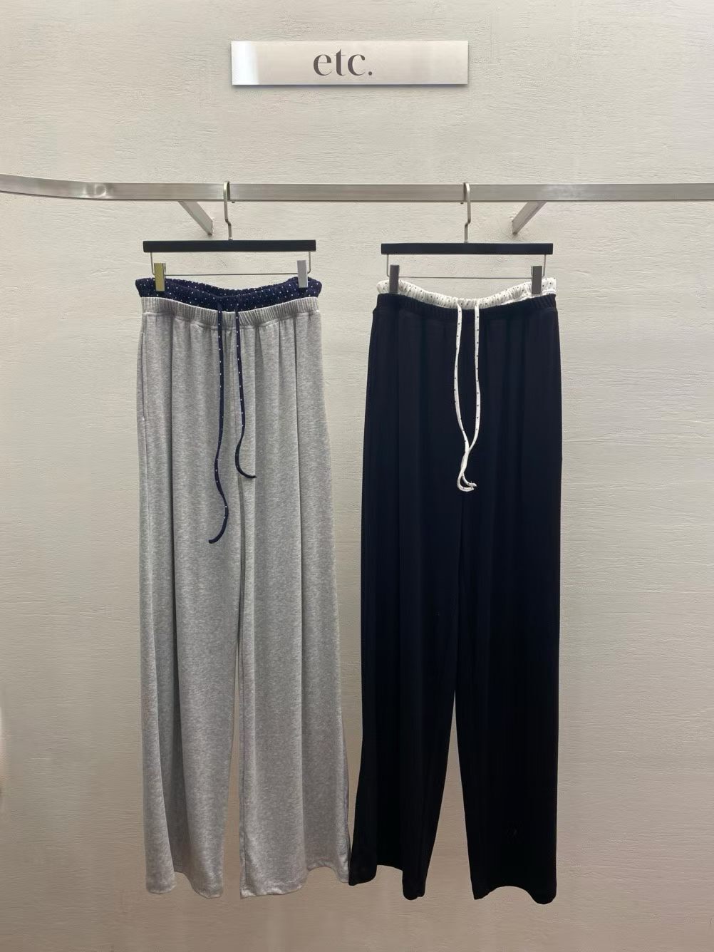 MK6108 撞色雙褲頭棉長褲