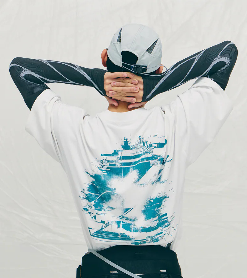 nozzle quiz®｜Glitch-flow S/S Tee (Black/Ｗhite)