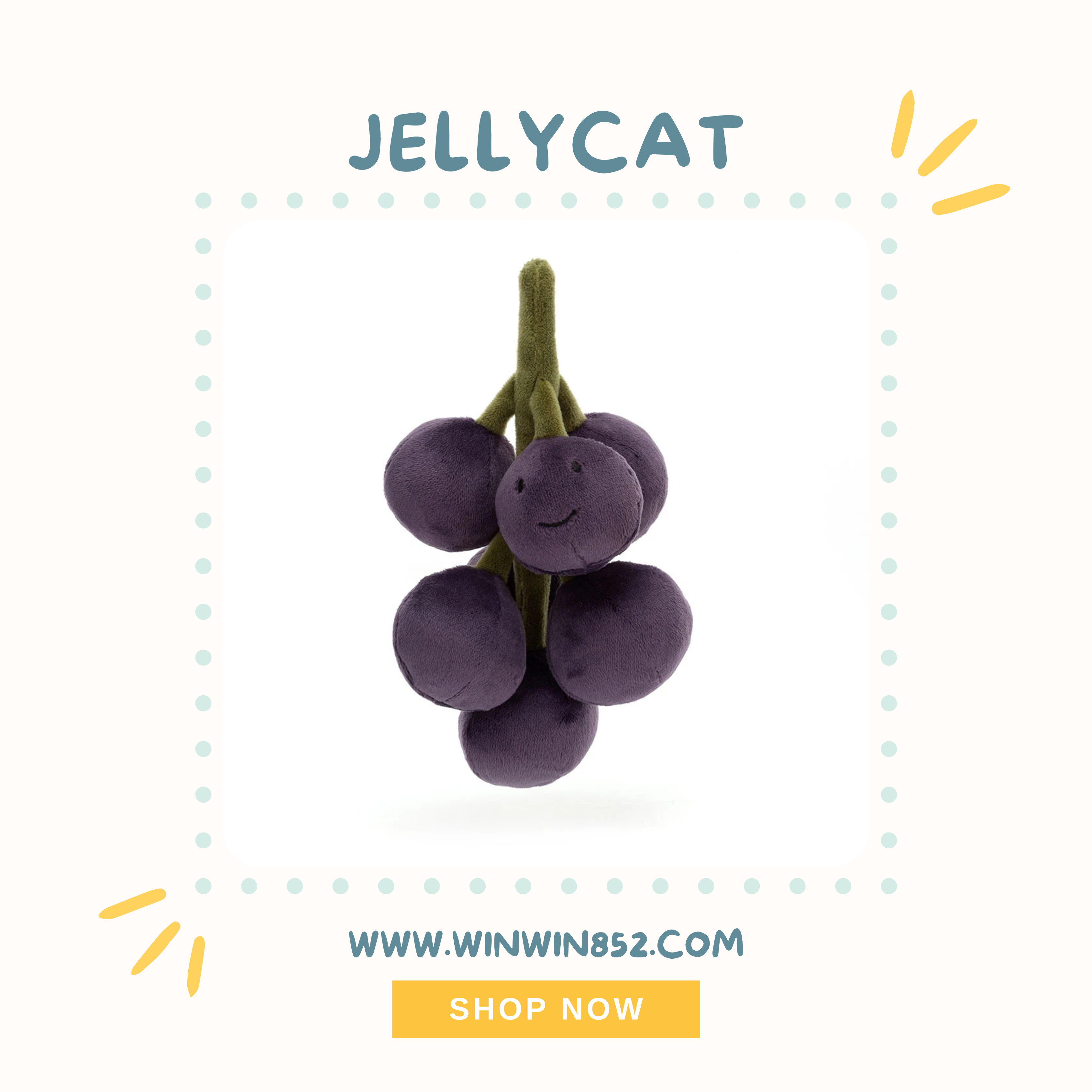 Jellycat Fabulous Fruit Grapes