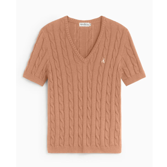 1GL0426-282 [GAALA] Talina Cable Knit Top Beige (EU)