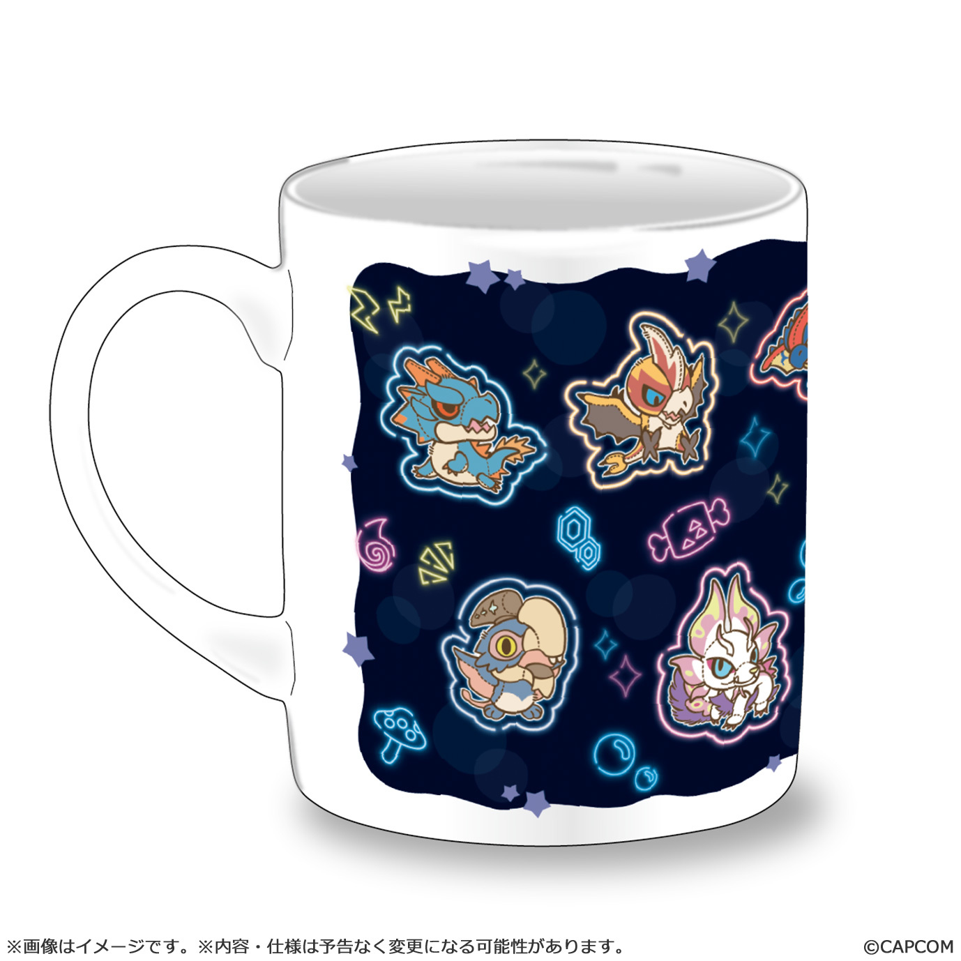 CAPCOM - Monster Hunter: MonDefo Chibi Heat-Sensitive Mug (Neon Theme)