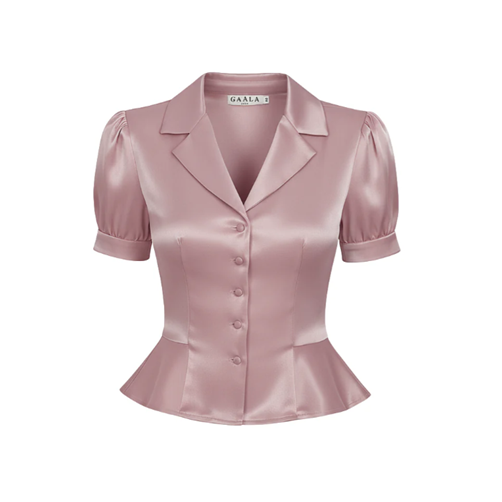 1GL0426-281 [GAALA] Talia Peplum Blouse Lavender Pink (EU)