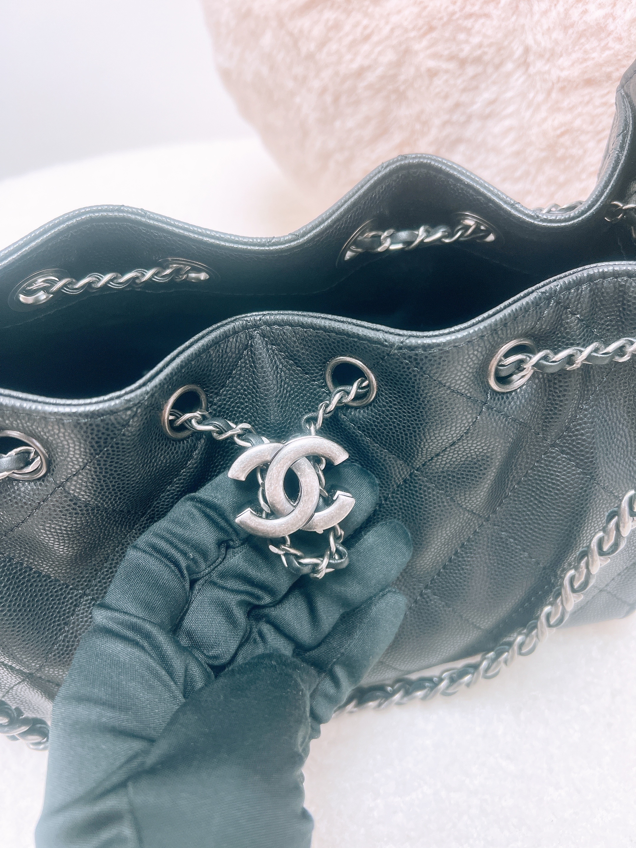 Chanel 25 mini (black caviar silver)