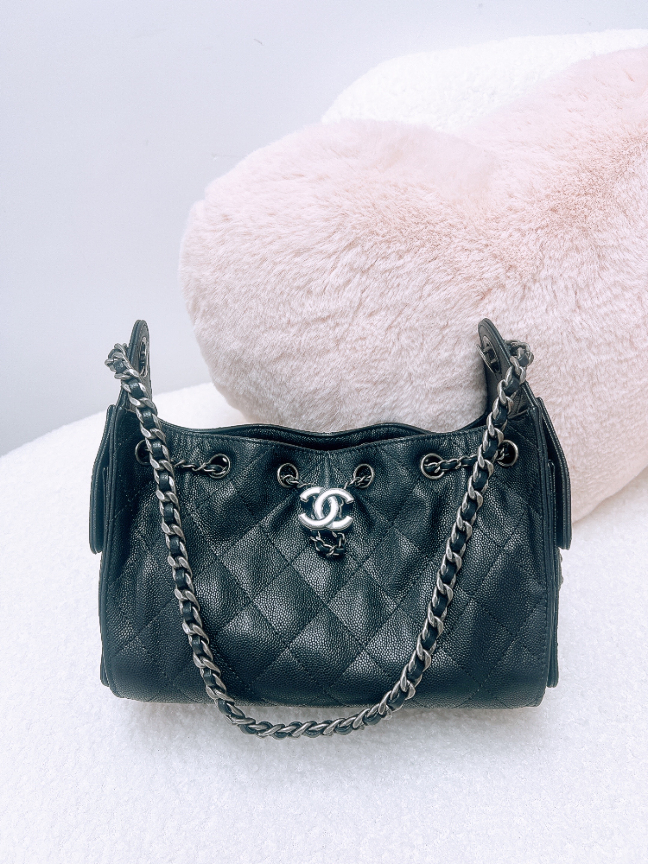 Chanel 25 mini (black caviar silver)