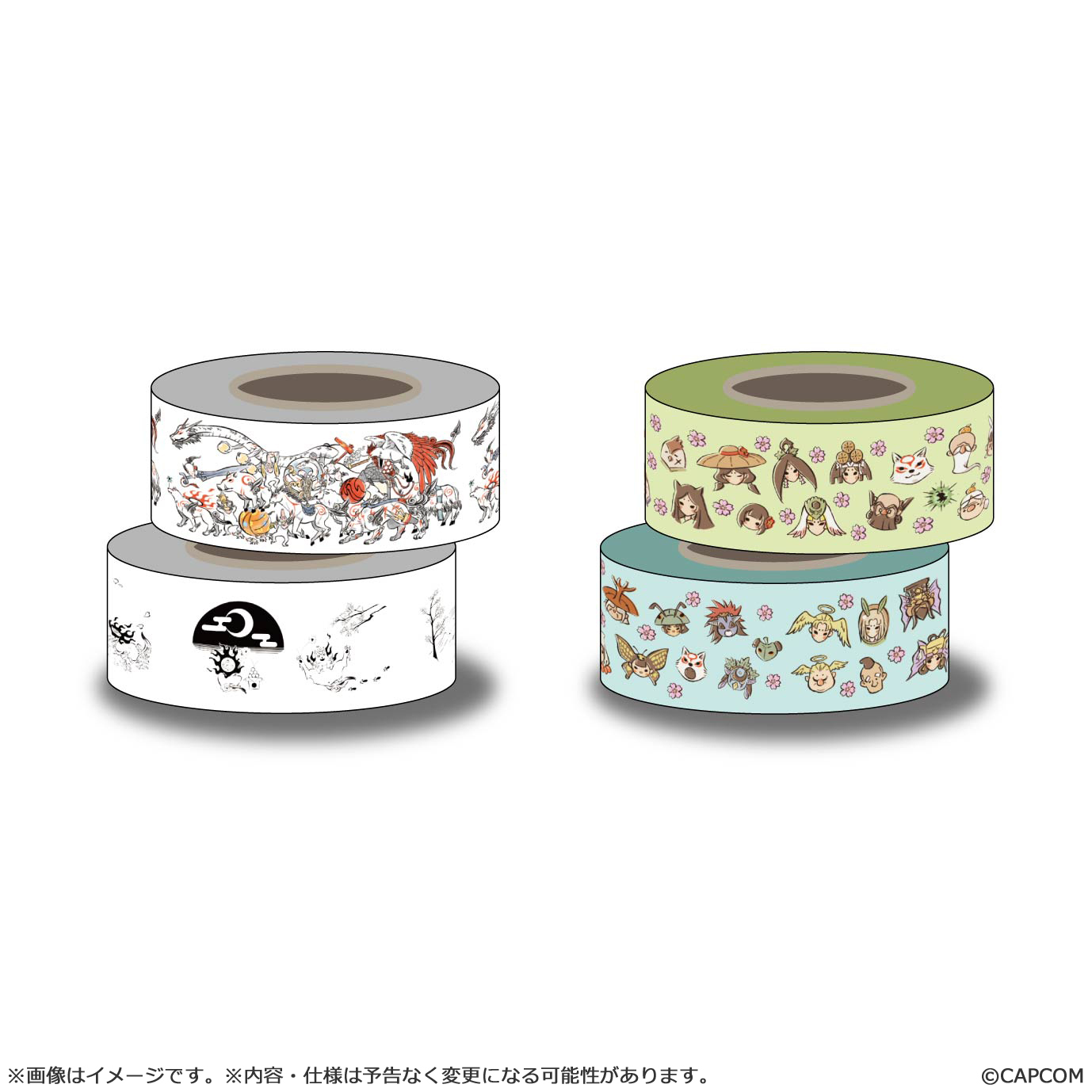 CAPCOM "Ōkami" 20th Anniversary Reproduction Masking Tape Set (Includes 11th & 12th Anniversary Illustrations)