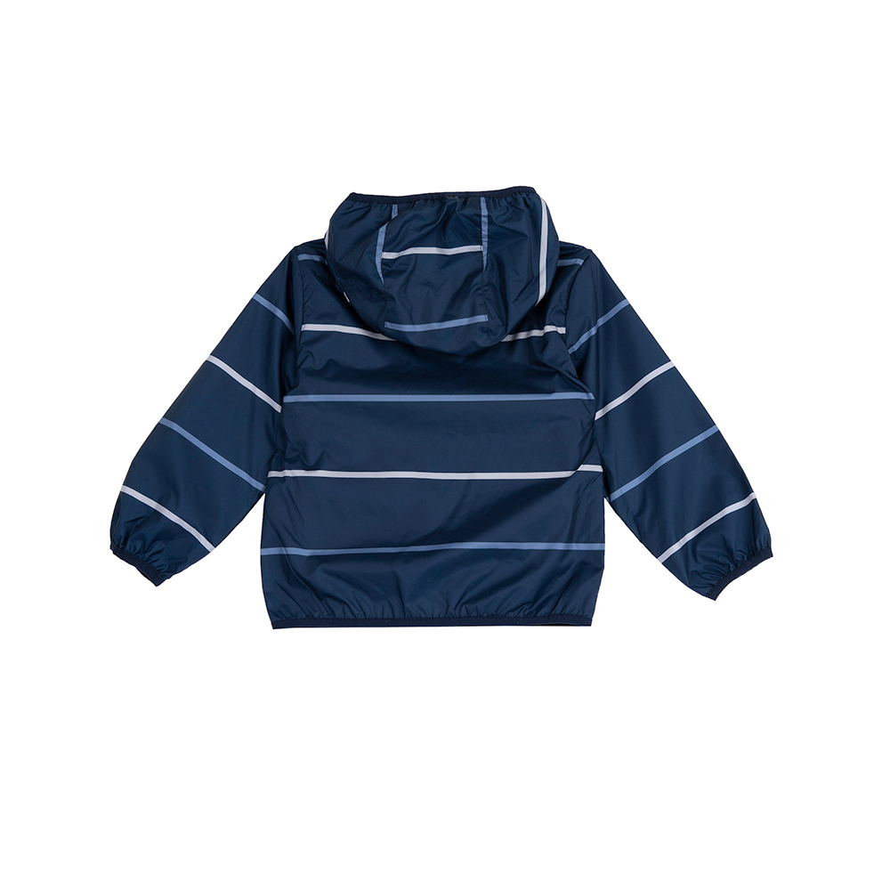 經典學院-寬橫條連帽防風外套 C