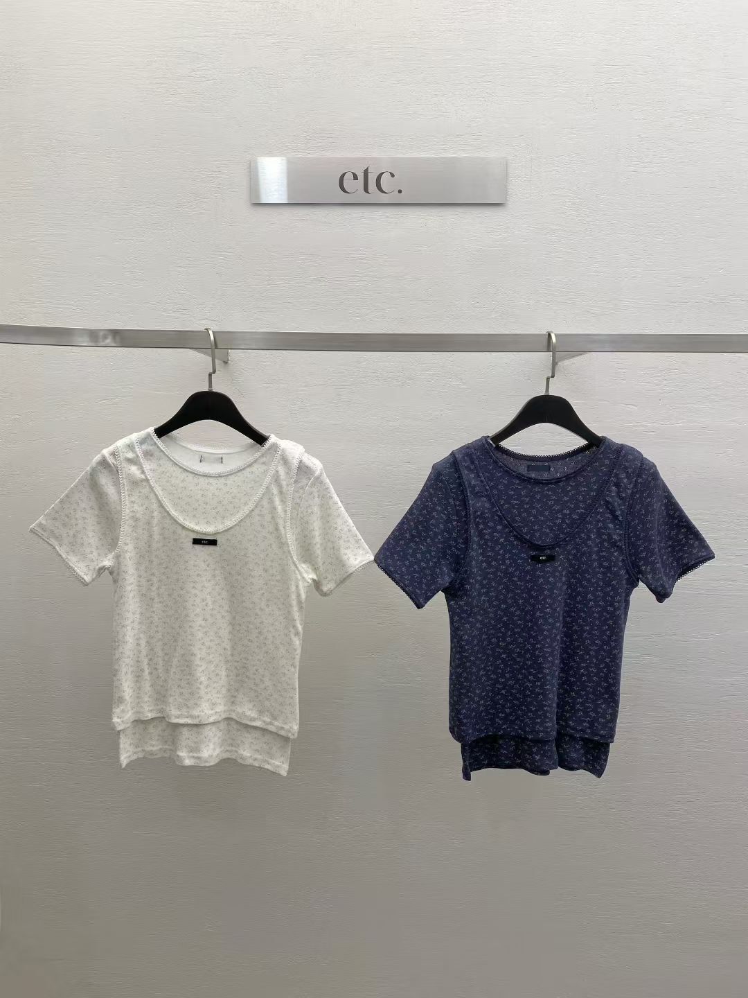 MK6128 兩件套背心短袖疊穿棉Tee