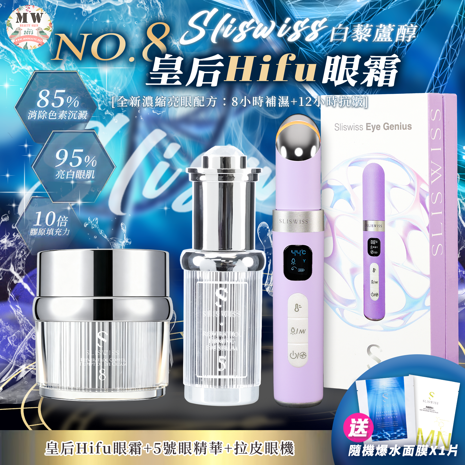 Sliswiss 拉皮眼機 + 皇后HIFU眼霜＋5號初生眼精華