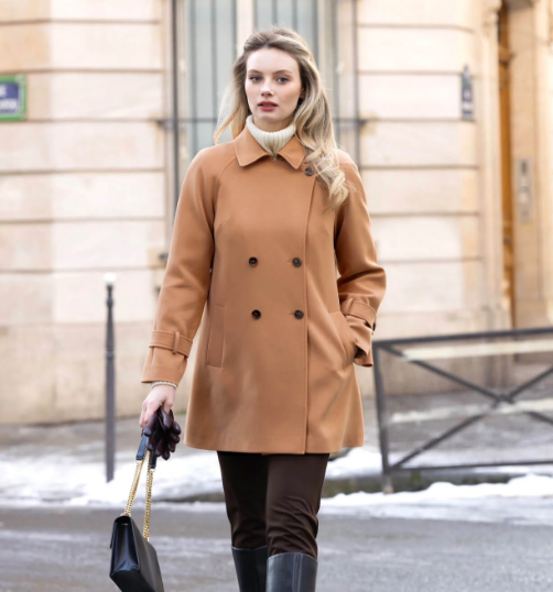 1GL0426-099 [GAALA] Francine Short Trench Coat Beige (EU)