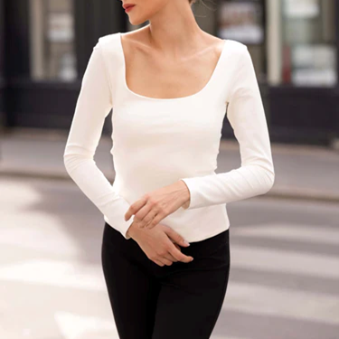 1GL0426-271 [GAALA] Rosanna Long Sleeve Top Cream (EU)