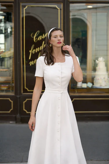 1GL0426-269 [GAALA] Rina Midi Dress White (EU)