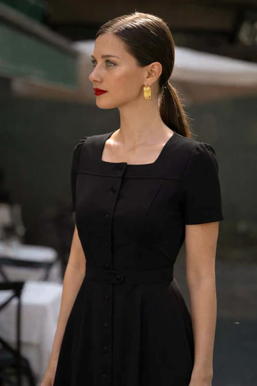 1GL0426-268 [GAALA] Rina Midi Dress Black (EU)