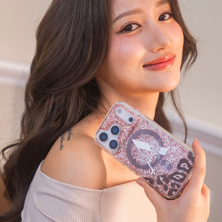 大字豹紋 玫瑰金貝拉殼 (MagSafe) - (訂製名字) iPhone客製化手機殼