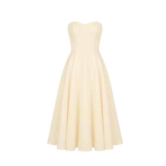 1GL0426-258 [GAALA] Priscilla Midi Dress Yellow Cream (EU)