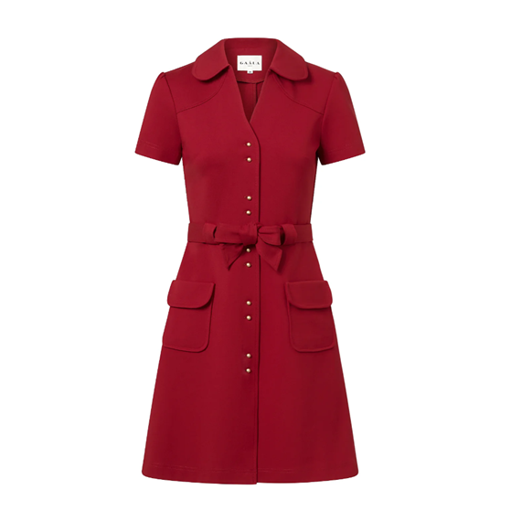 1GL0426-255 [GAALA] Paris Belted Dress Dark Red (EU)