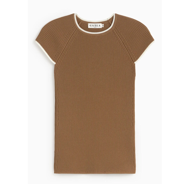 1GL0426-252 [GAALA] Pamela Knit Top Beige With Cream (EU)