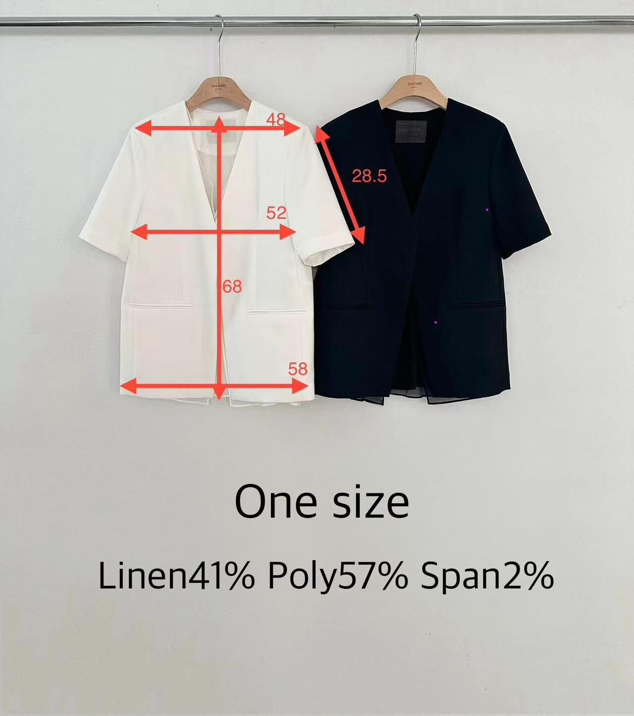 SG6126 深V西裝款拼紗短外套