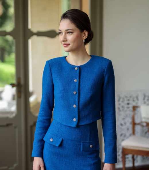 1GL0426-121 [GAALA] Harmony Tweed Two Piece Jacket Blue (EU)