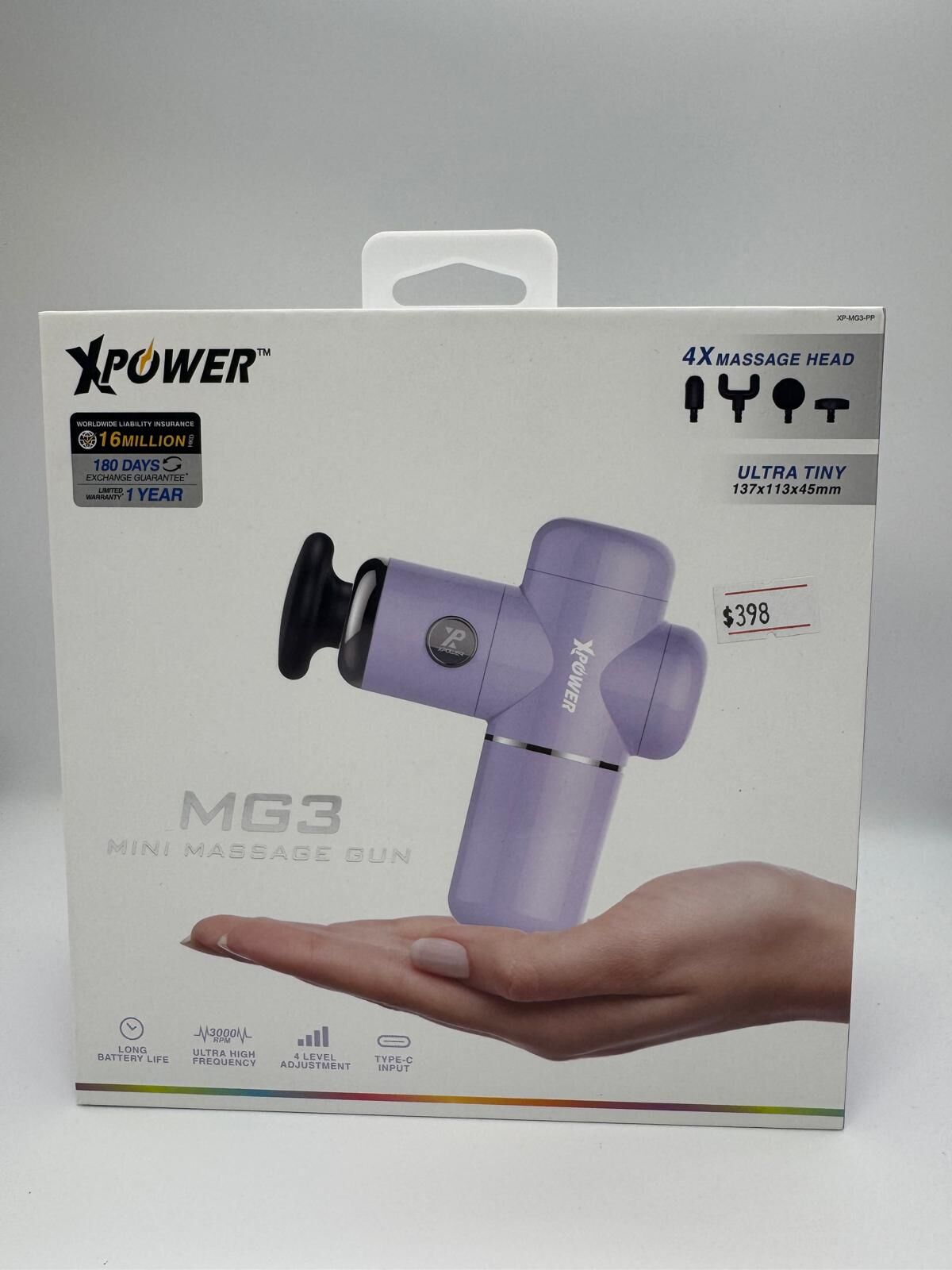 【現貨】XPower MG3 紫色超迷你肌肉按摩槍