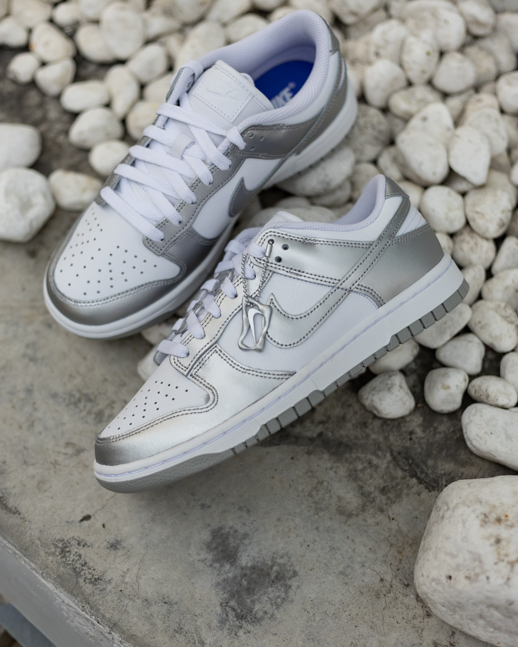 NIKE W DUNK LOW 'Metallic Silver' 金屬 白銀 吊飾 皮革 復古 休閒鞋 FV1311100
