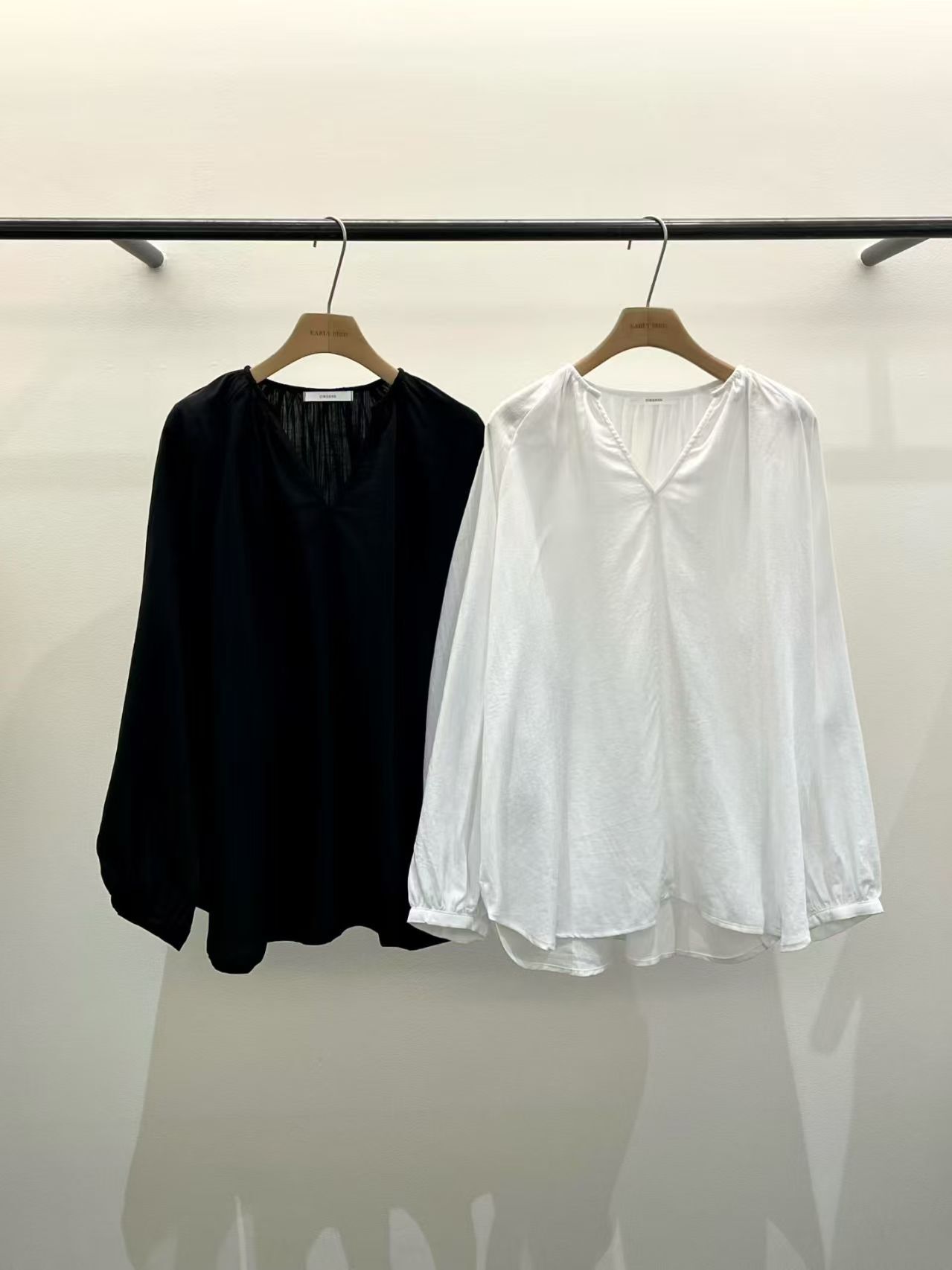 OB6124 V領長袖襯衫