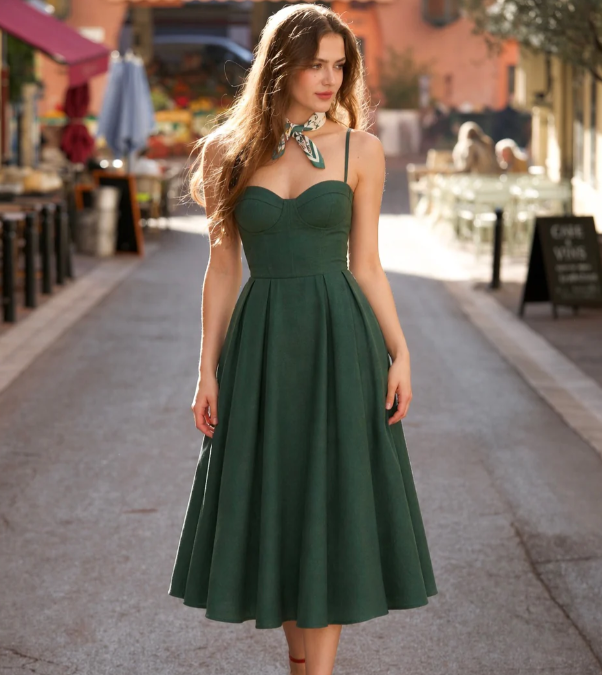 1GL0426-133 [GAALA] Isla Corset Dress Green (EU)