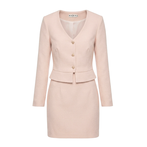 1GL0426-232 [GAALA] Milana Tweed Two Piece (Skirt) Peach (EU)