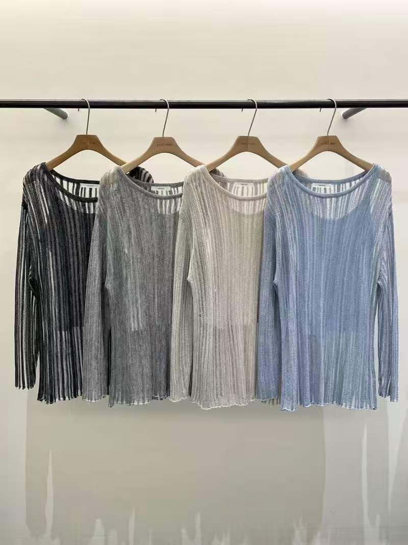 OB6138 洞洞針織通花長上衣