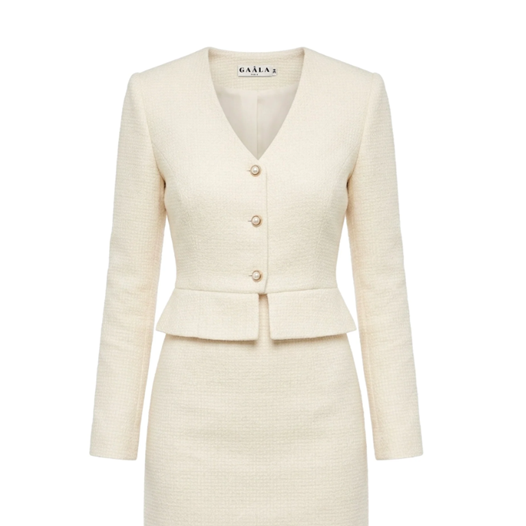 1GL0426-226 [GAALA] Milana Tweed Two Piece Butter Cream (EU)