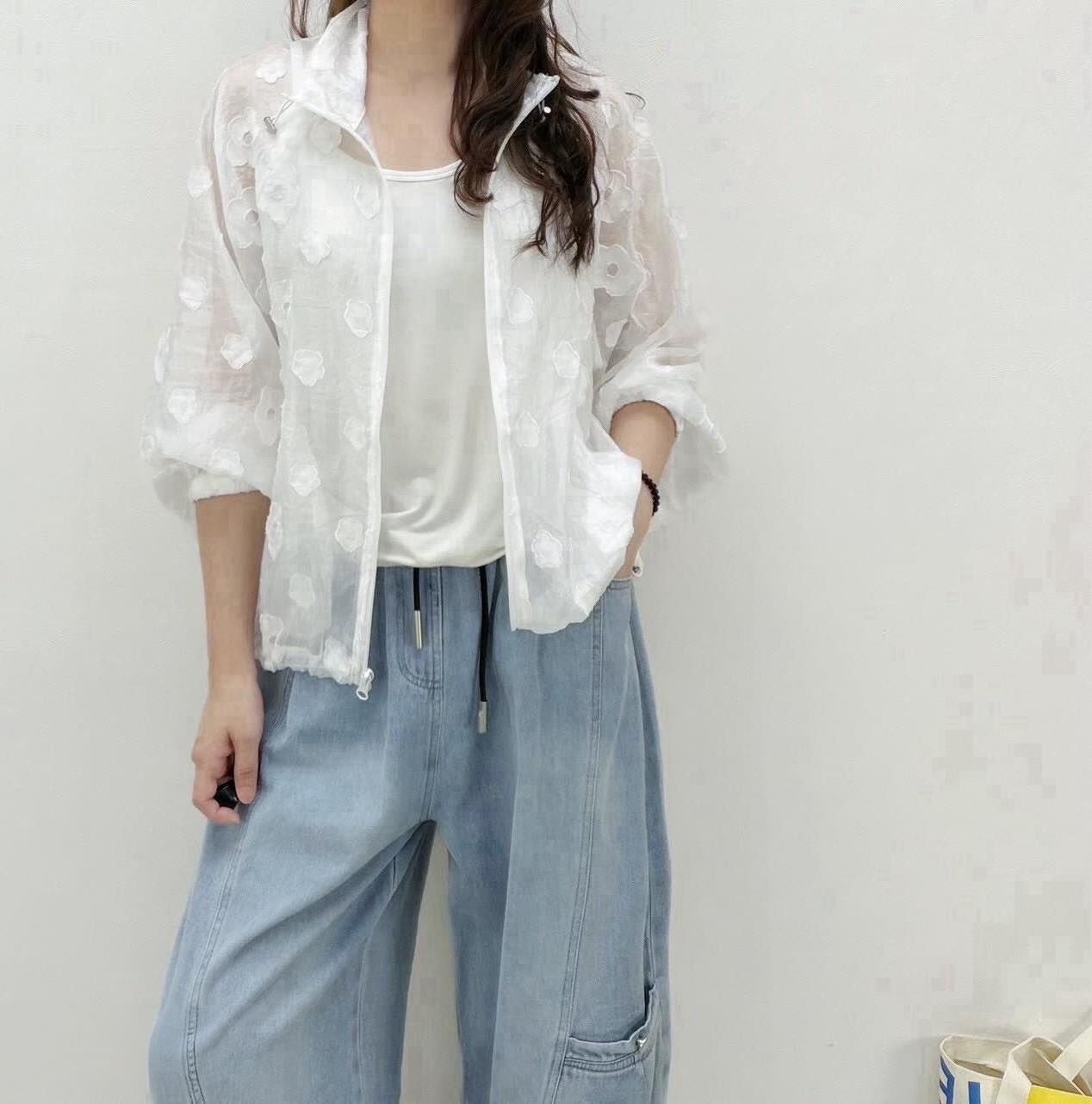 【可愛必備的立體小花防曬罩衫】（現貨）