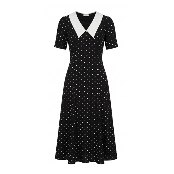 1GL0426-312 [GAALA] Gladys Polka Dot Dress Black (EU)