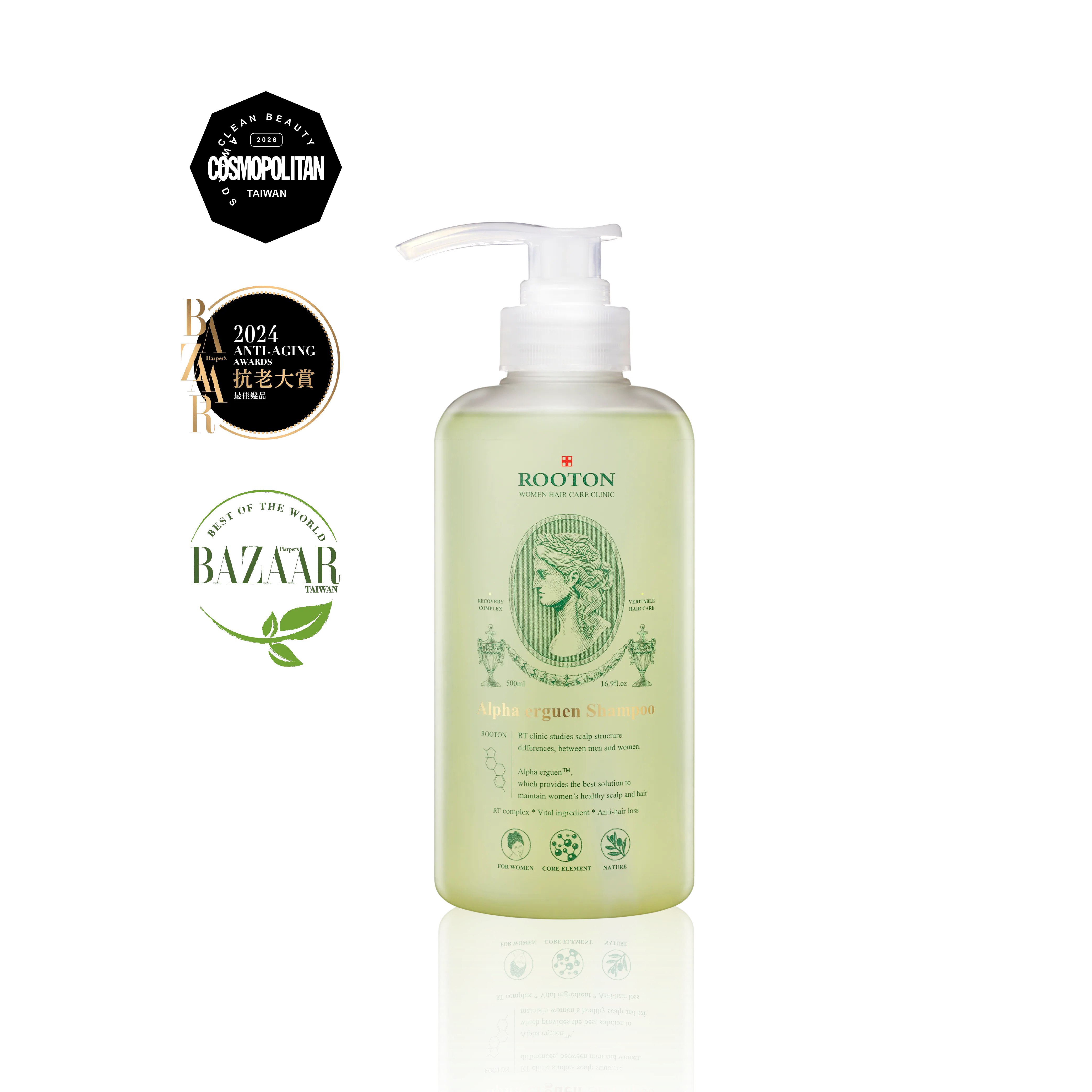 【 5/1收單 】ROOTON 甦活植萃洗髮精 Alpha Erguen Shampoo 500ml