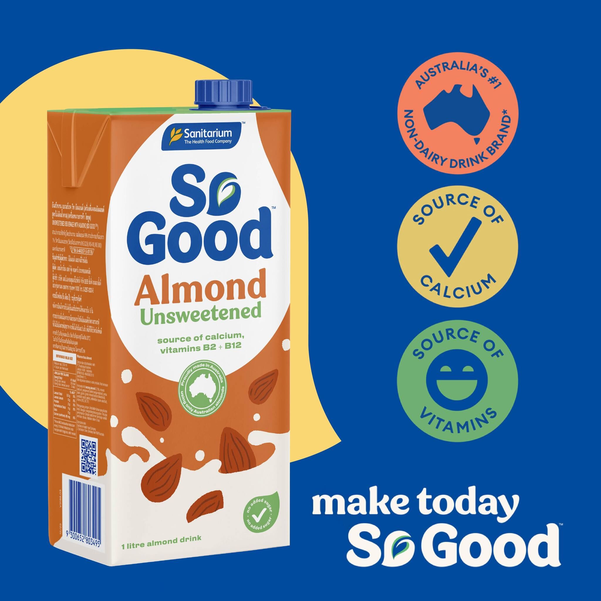 So Good™ 澳洲無糖杏仁奶 (無添加糖)  1L