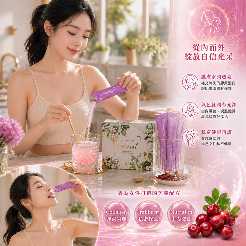 蔓越莓澎彈膠原蛋白粉 商品介紹圖