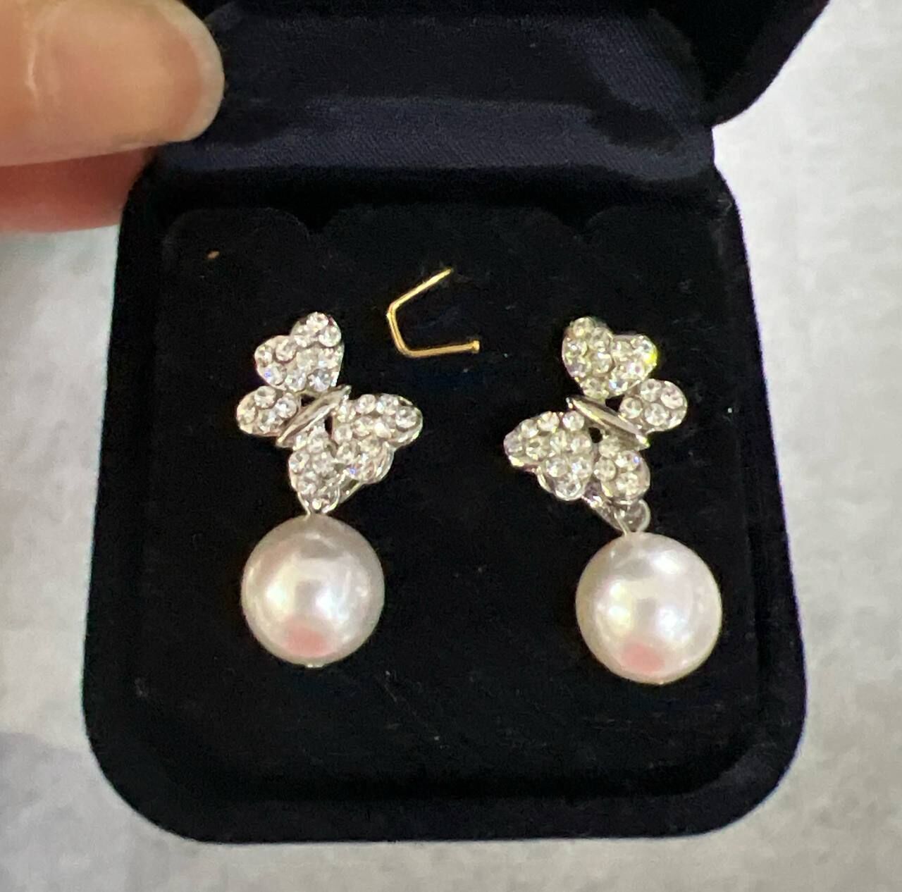 [S] GEMZ & CO RCS EARRINGS 10M,WHITE PEARL, EA-002 (Z234)