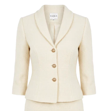 1GL0426-195 [GAALA] Margaux Cotton Tweed Two Piece (Jacket) Cream (EU)
