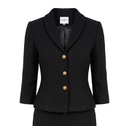 1GL0426-192 [GAALA] Margaux Cotton Tweed Two Piece (Jacket) Black (EU)