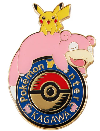 Pokemon Center Kagawa Limited Slowpoke Logo Pins Pin Badge japan