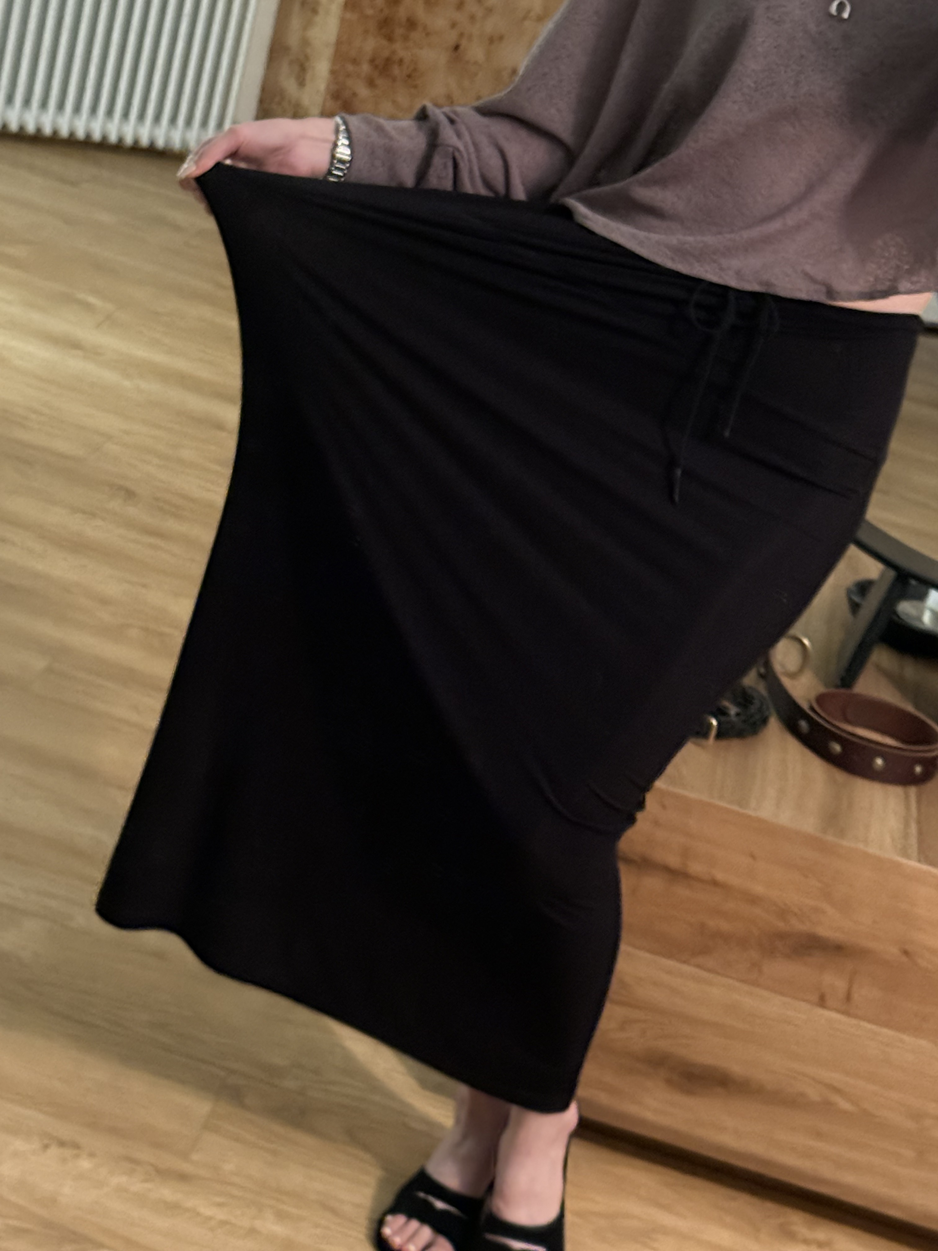 版娘愛店糯米糰子寬大直筒裙/2色均碼/黑