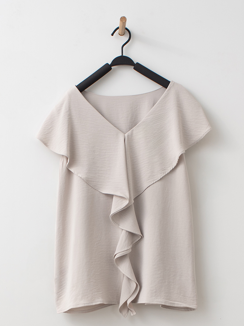 荷葉邊質感襯衫蕾絲水洗牛仔蛋糕裙組合