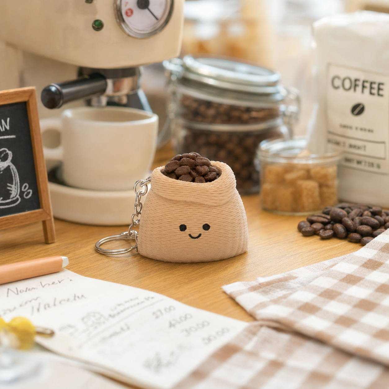 微笑星球 - 啡豆 | 解壓按鍵匙扣