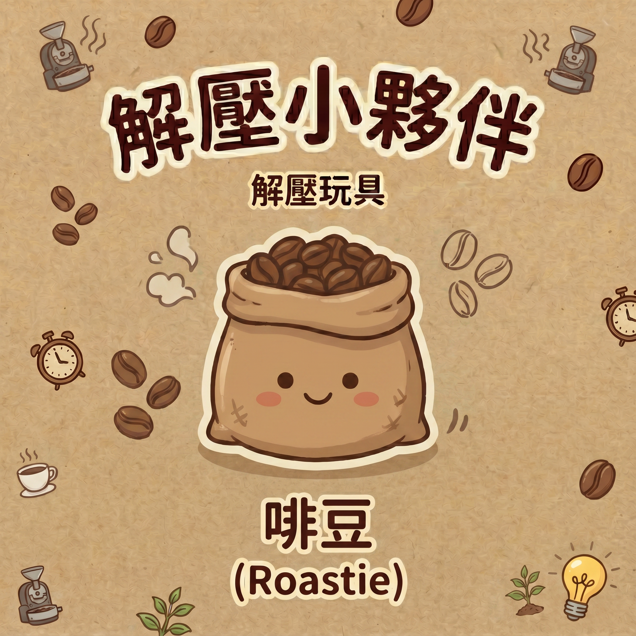 微笑星球 - 啡豆 | 解壓按鍵匙扣