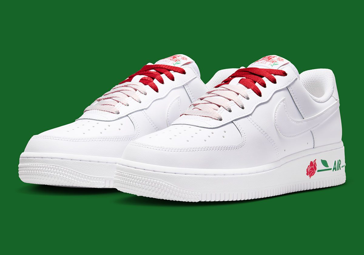 【預訂】 NIKE AIR FORCE 1 07 SE 全白紅玫瑰花-WOMEN
