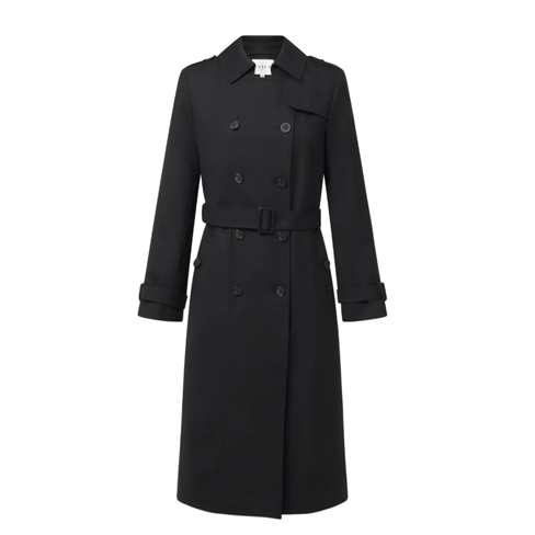 1GL0426-147 [GAALA] Kelianne Wool Trench Coat Black Shiny (EU)