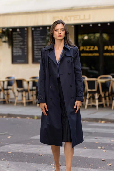 1GL0426-146 [GAALA] Kelianne Cotton Trench Coat Navy (EU)