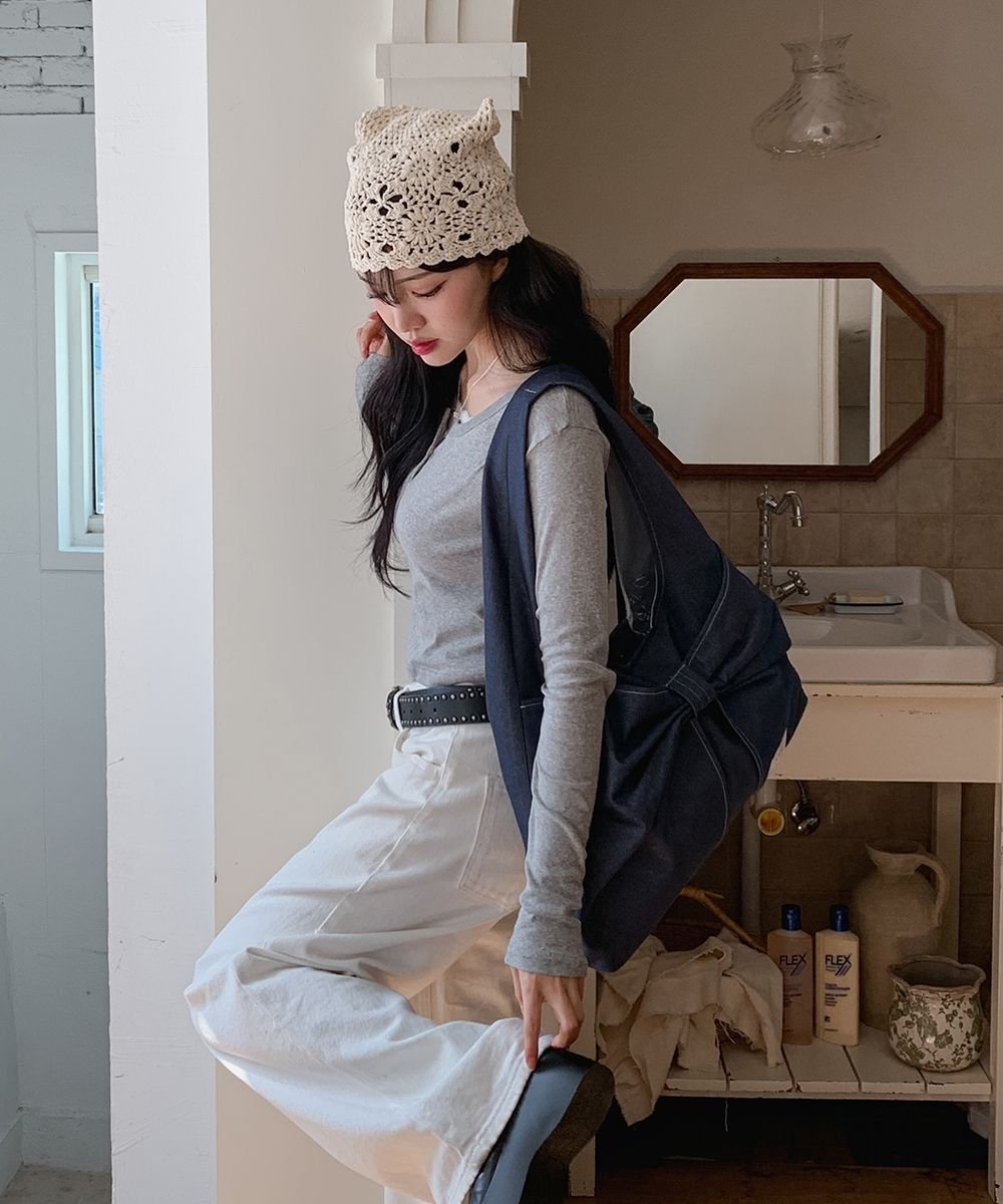 ATIL STUDIO 丹寧蝴蝶結寬鬆大肩背包 Musinsa Edition 藍 ATB061_BLU