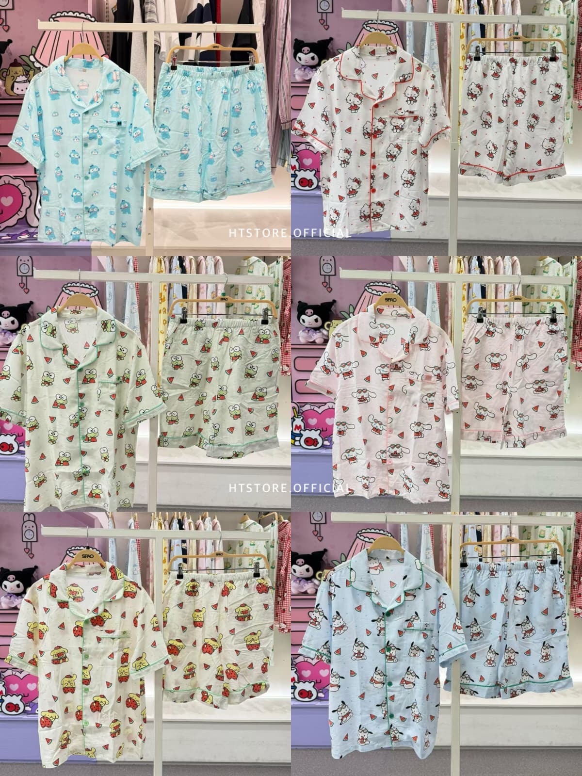 Spao x Chiikawa & Sanrio 春夏睡衣套裝 🍉 十款入