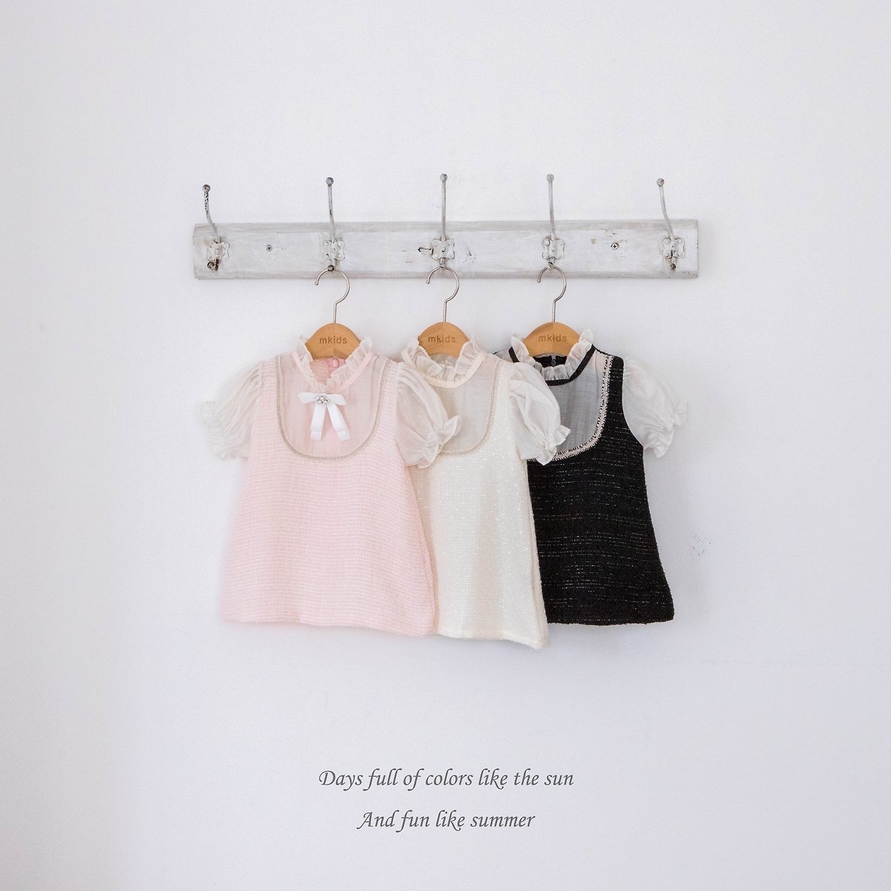 Mkids Coco Tweed One-piece（With Brooch）