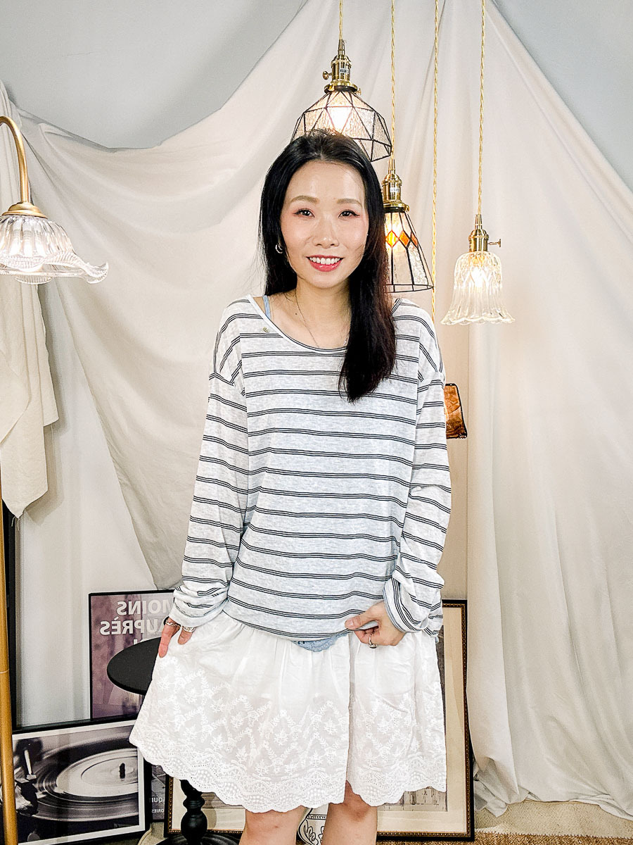 【多買多優惠】橡根腰束繩．下擺通花刺繡．麻棉料裙褲 (有厘布)【不設退換】